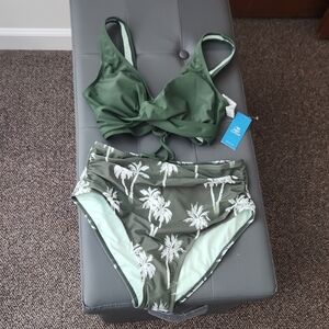 Cupshe Green Palm Print Bikini
